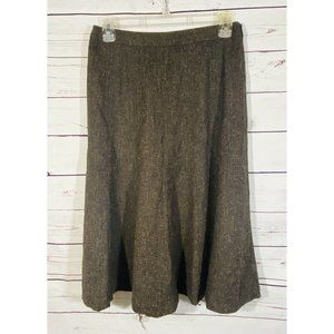 East 5th Skirt Womens Sz 4 Brown Tulip Longer Length Ladies Twill Swing Career